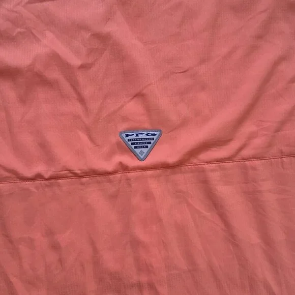 Columbia Sportswear PFG Button Performance Fishing Gear Shirt Orange Mens XL - Picture 8 of 12